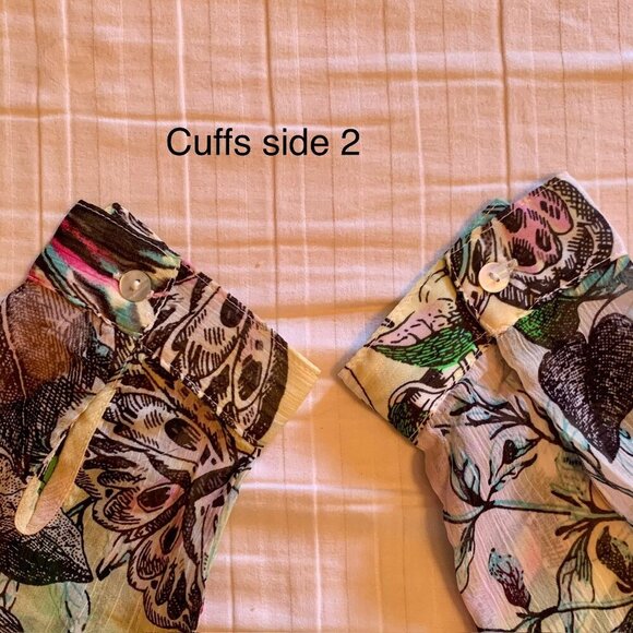 🦋 Signature Studio Butterfly Pattern Sheer Blouse, Pre-Owned, Size S 🌸 - Picture 10 of 17